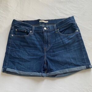 Levi's Dark Blue Jean Shorts for Women